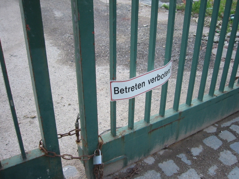 a sign to keep out